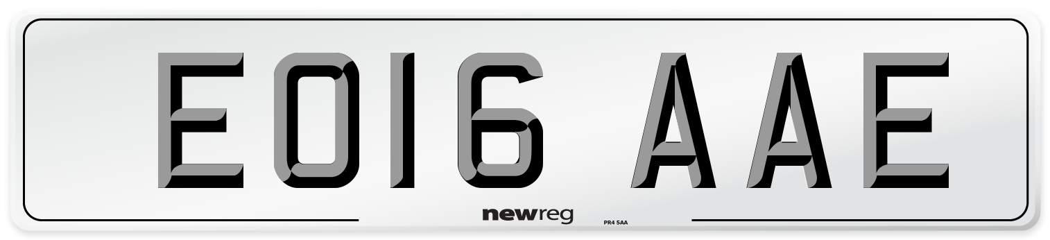 EO16 AAE Number Plate from New Reg